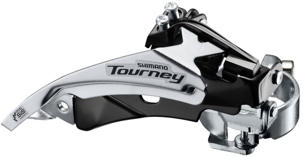 F Derailleur, Shimano, Tourney FD-TY510, 6/7sp., Top Swing, dual Pull, Low, 34.9/31.8/28.6mm